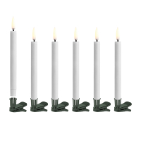 Uyuni Ledkaarsen met Clips | Wit en Groene Clips | 13.8 cm |  6-pack LUY00058