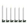 Uyuni Ledkaarsen met Clips | Wit en Groene Clips | 13.8 cm |  6-pack LUY00058 - 1