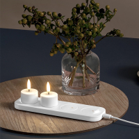 Uyuni led waxinelichtje | Oplaadbaar | Wit | 3,9 x 2,3 cm | 2-pack LUY00243