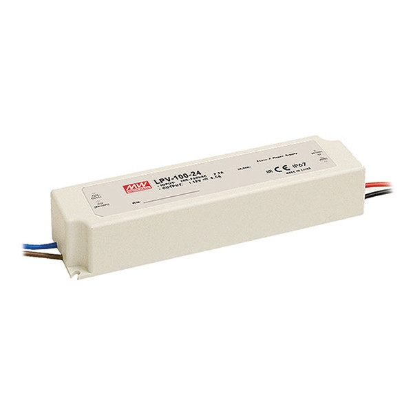 Vellight Mean Well ledvoeding met constante stroom (100W, 24V, 4.2A, IP67) plastic behuizing  LVE00119 - 1