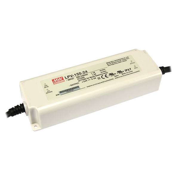 Vellight Mean Well ledvoeding met constante stroom (150W, 24V, 6.3A, IP67) plastic behuizing  LVE00120 - 1