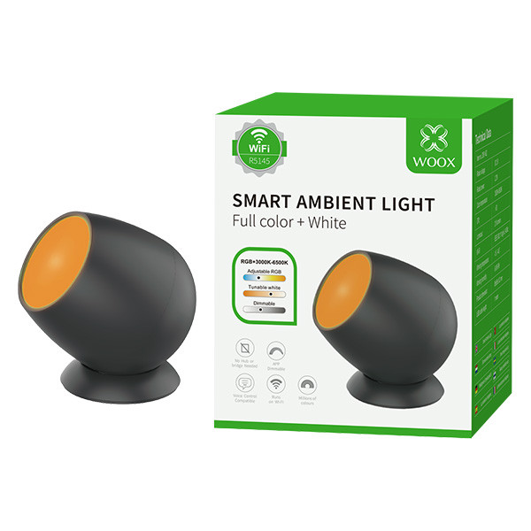 WOOX R5145 Smart Ambient lamp | 3000-6500K + RGB | 210 lumen | 2.2W (Zwart)  LWO00071 - 1