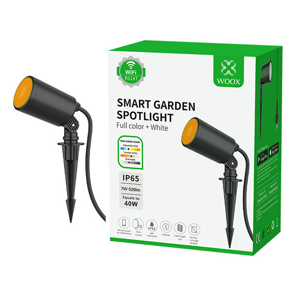 WOOX R5147 Smart Garden spotlight zwart | 3000-6500K + RGB | 520 lumen | 7W (40W)  LWO00072 - 1
