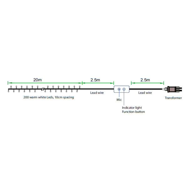 WOOX R5151 Slimme kerstverlichting | 20 meter | Warm wit (200 leds, Wifi, IP44)  LWO00066 - 3