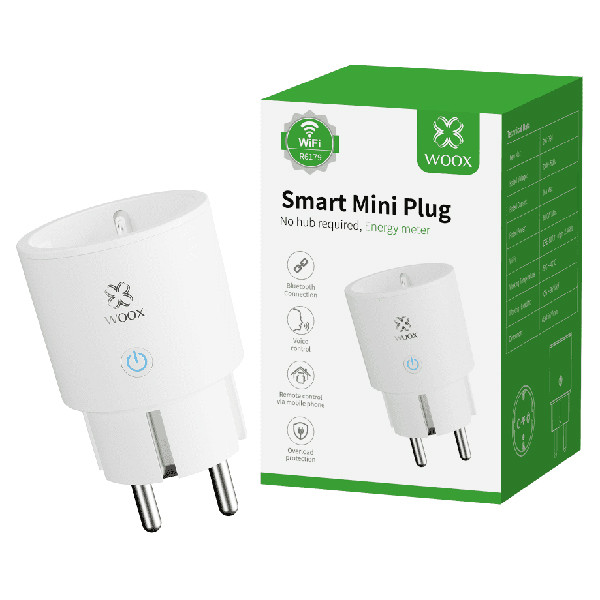 WOOX Smart plug | inclusief energiemeter | Max. 3680W | WiFi (Tuya) | IP20 | Wit (NL) LWO00115 - 1