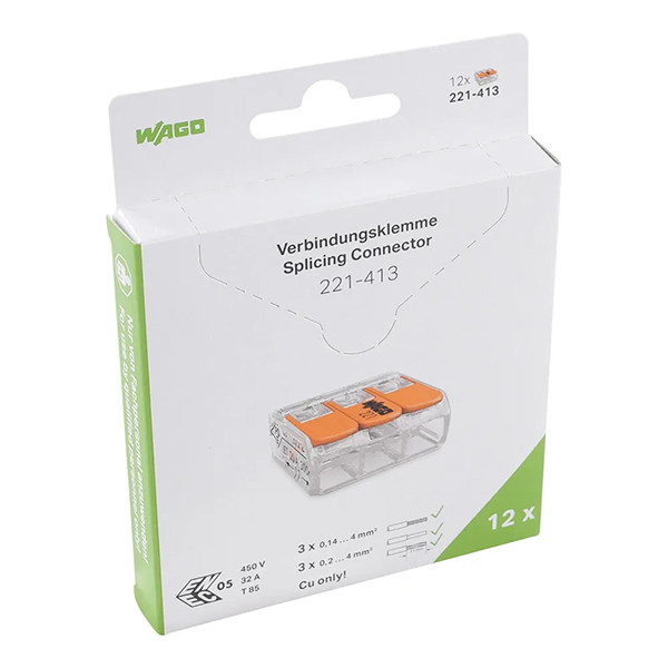 Wago Lasklem 3-voudig | 0,14-4mm² | Hersluitbaar | 12 stuks  LWA00013 - 1