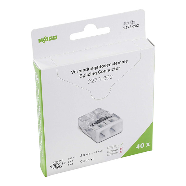 Wago Mini lasklem 2-voudig | 0.5-2.5mm² | 40 stuks  LWA00015 - 1