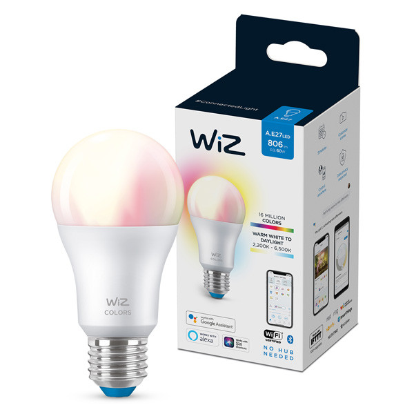 Socialistisch Haast je Aas WiZ Colors A60 Slimme Lamp E27 RGB + 2200-6500K 8.5W (60W) WiZ Connected  123led.nl