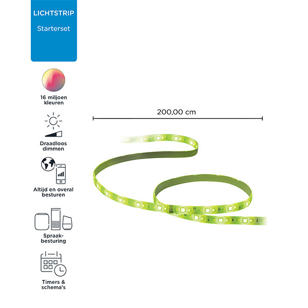 WiZ Connected WiZ Colors smart led strip startset | 2 meter | RGBWW | 20W  LWI00067 - 3