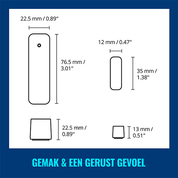 WiZ Connected WiZ Slimme raam-/deursensor | 2 stuks | Wit  LWI00194 - 2