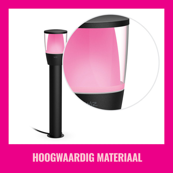 WiZ Connected WiZ Smart Sokkellamp | Rond | Zwart | RGB + 2700-5000K | 3.6W  LWI00174 - 3