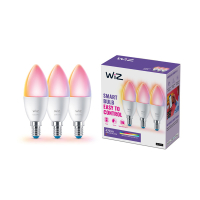 WiZ Connected WiZ Smart lamp E14 | Kaars C37 | Mat | RGB + 2200-6500K | 4.9W (40W) 3 stuks  LWI00137