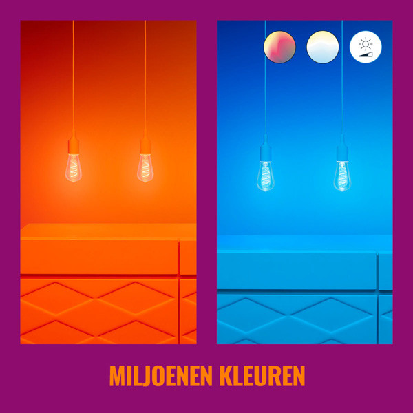 WiZ Connected WiZ Smart lamp E27 | Edison ST64 | Filament | Helder | RGB + 2200-6500K | 6.3W (40W)  LWI00133 - 5