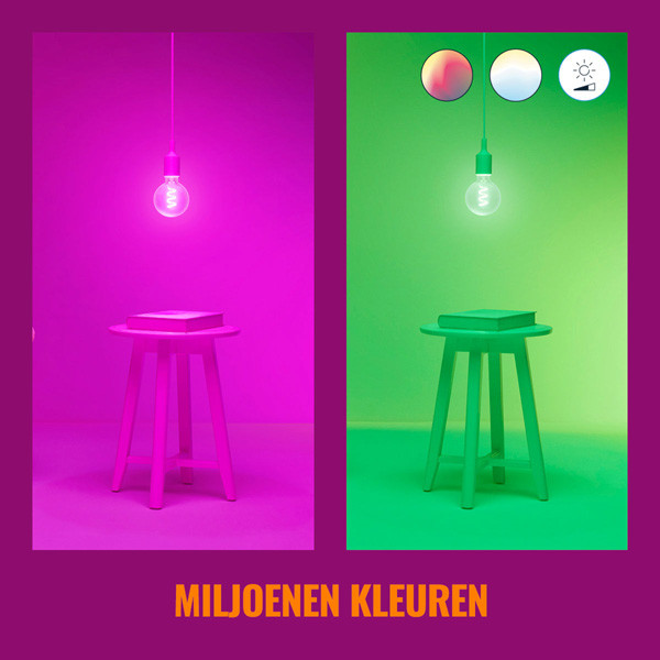 WiZ Connected WiZ Smart lamp E27 | Globe G95 | Filament | Helder | RGB + 2200-6500K | 6.3W (40W)  LWI00132 - 5