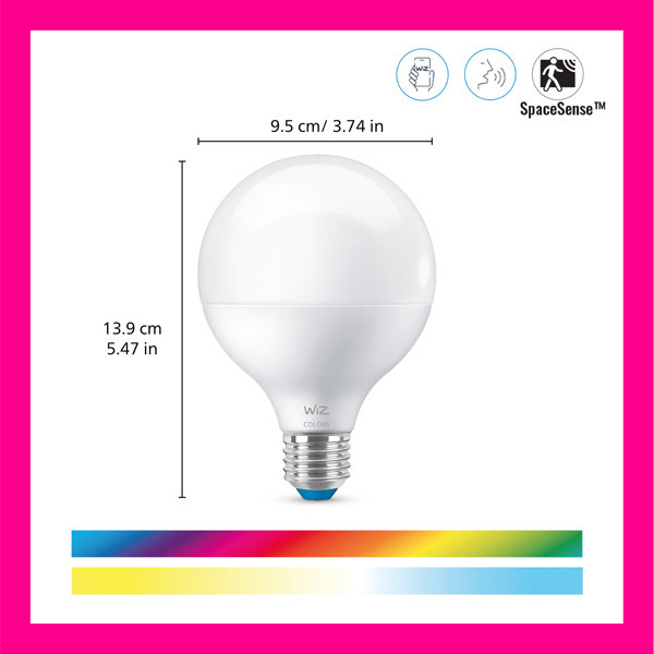 WiZ Smart lamp E27 | Globe G95 | Mat | RGB + 2200-6500K | WiFi (Tuya) | 11W LWI00128 - 2