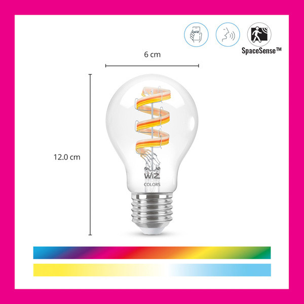 WiZ Connected WiZ Smart lamp E27 | Peer A60 | Filament | Helder | RGB + 2200-6500K | 6.3W (40W)  LWI00131 - 2