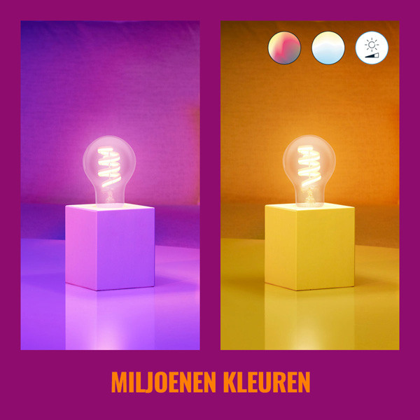 WiZ Connected WiZ Smart lamp E27 | Peer A60 | Filament | Helder | RGB + 2200-6500K | 6.3W (40W)  LWI00131 - 5