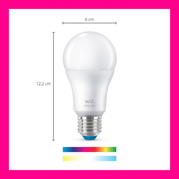 WiZ Connected WiZ Smart lamp E27 | Peer A60 | Mat | RGB + 2200-6500K | 8.5W (60W) 3 stuks  LWI00136 - 2