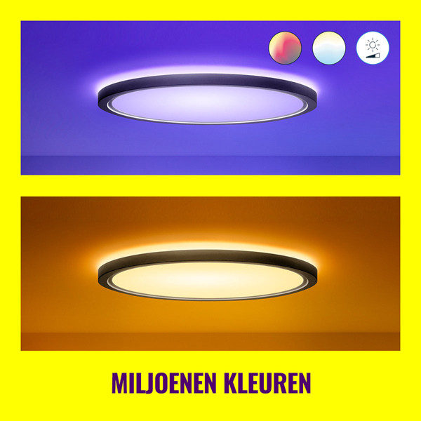 WiZ Connected WiZ Smart plafondlamp | Rond | Zwart | RGB + 2200-6500K | 32W  LWI00163 - 6