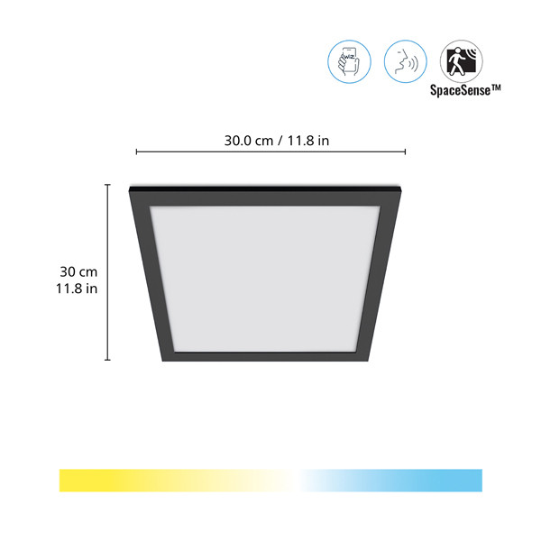 WiZ Connected WiZ Smart plafondlamp | Vierkant | Zwart | 2700-6500K | 12W  LWI00167 - 2