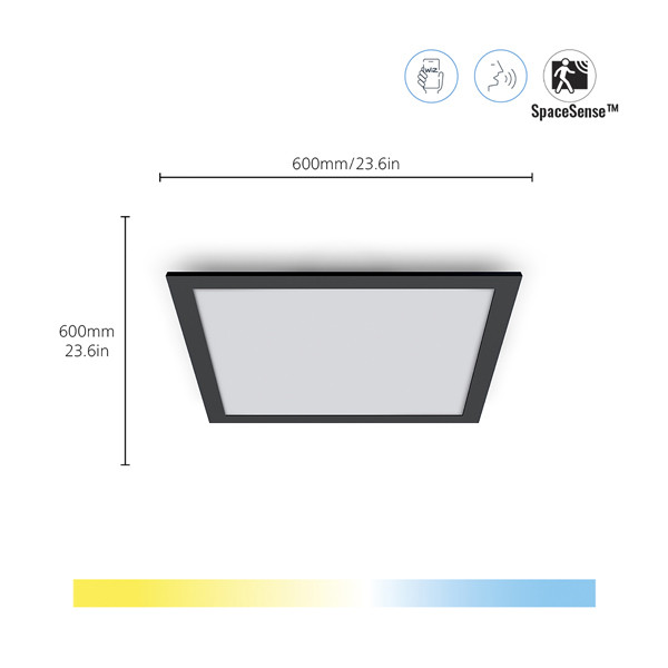 WiZ Connected WiZ Smart plafondlamp | Vierkant | Zwart | 2700-6500K | 36W  LWI00169 - 2
