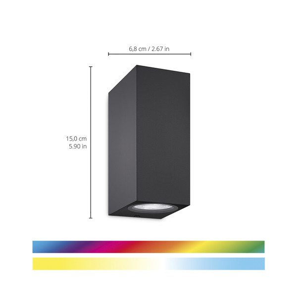 WiZ Connected WiZ Smart wandlamp | Up & Down | Rechthoek | Zwart | RGB + 2200-6500K | 9.4W  LWI00155 - 2