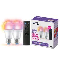 WiZ Connected WiZ Starterkit E27 | Peer A60 | RGB + 2200-6500K | 2 lampen en 1 afstandsbediening | 8.5W (60W)  LWI00140