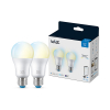 WiZ Connected WiZ Whites A60 Slimme Lamp E27 2700-6500K 8.5W (60W) 2 stuks  LWI00076