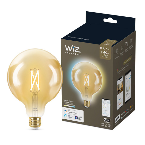 WiZ Connected WiZ Whites G125 Slimme filament lamp amber E27 2000-5000K 6.7W (50W)  LWI00064 - 1