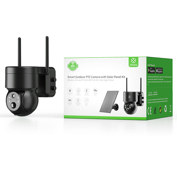 Woox R3569 Smart Outdoor PTZ Camera met solar paneel | Zwart | 1080p  LWO00096 - 1