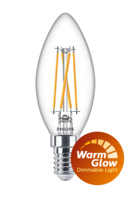 Dimbare kaarslamp led filament WarmGlow E14