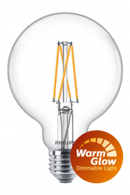 Dimbare bollamp filament WarmGlow E27