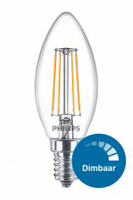 Dimbare kaarslamp led filament E14