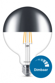 Dimbare kopspiegel bollamp led filament E27