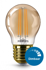 Dimbare kogel filament lamp E27 goud