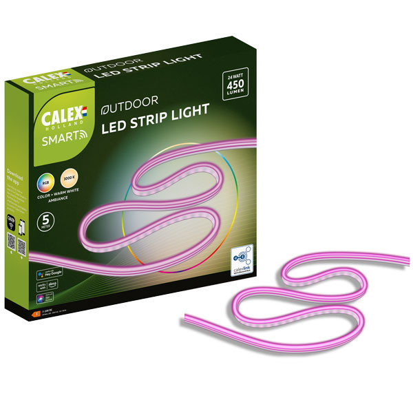Calex Smart Outdoor Lichtstrip | 5 meter | RGB + 3000K | 24W