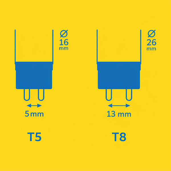 Verschil tussen T5 en T8 led TL buizen