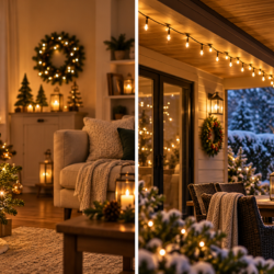Verschil tussen kerstverlichting binnen en buiten
