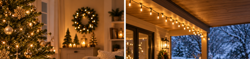 Verschil tussen kerstverlichting voor binnen en buiten