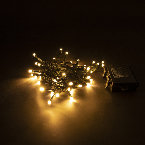 Kerstverlichting op batterijen 3,9 | extra warm wit & warm wit | 48 lampjes met timer 123led 123led.nl