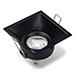 Inbouwarmatuur GU10 vierkant diep incl. fitting (Zwart, IP20, 1 stuk)