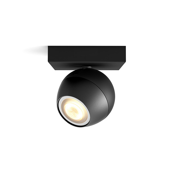 Philips Hue Buckram Opbouwspot Zwart 1 spot White Ambiance incl