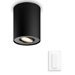 Philips Hue Pillar Opbouwspot | Zwart | 1 spot | White Ambiance | incl. dimmer switch