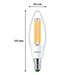 Philips LED lamp | Ultra Efficient | E14 | Kaars | Filament | 4000K | 2.3W (40W)