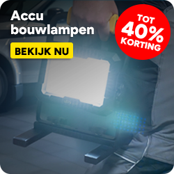 Accu bouwlampen - tot 40% korting