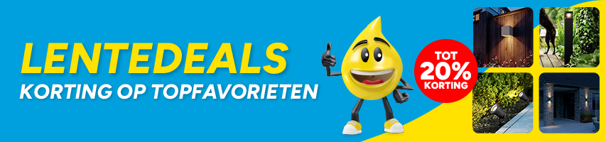 Lentedeals: tot 50% korting op topfavorieten Lentedeals: tot 20% op diverse soorten tuinverlichting