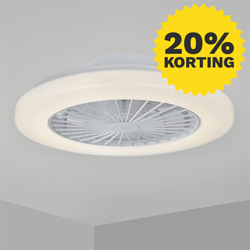 Plafondventilator met LED lamp Wit