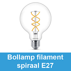 Bollamp filament spiraal E27