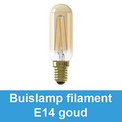 Buislamp filament E14 goud