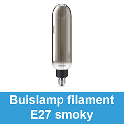 Buislamp filament E27 smoky